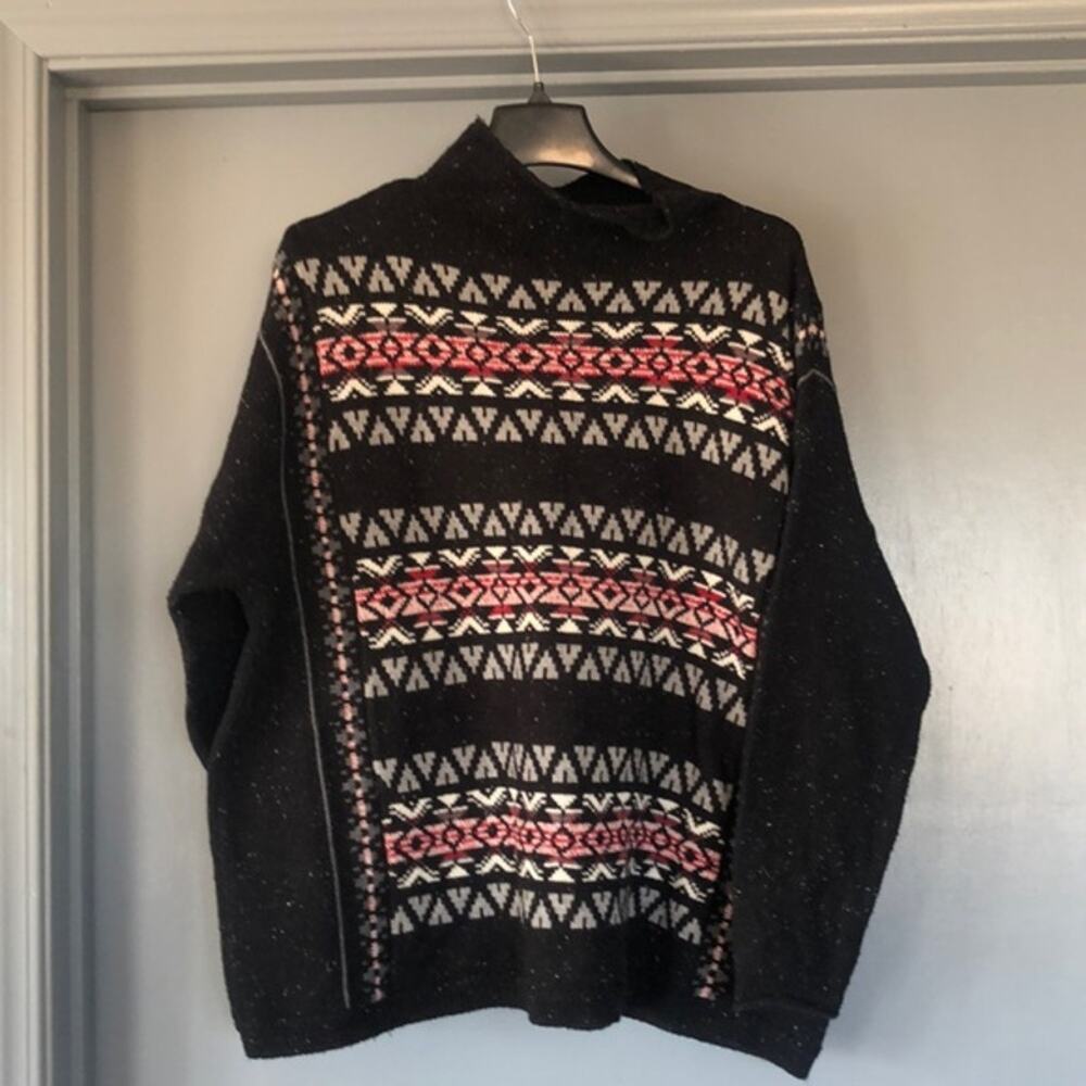 Chaps Womens Sz 2X Black Long Sleeved Sweater Mock Neck Pullover
